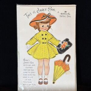 Rare Vintage Hallmark "This Is Janet Sue" Complete Paper Doll Set – Uncut